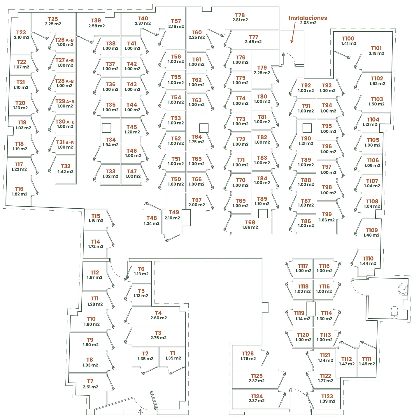 Plano del centro de trasteros MetroExtra Barcelona